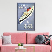 州ラインのヴィンテージ統一された旅行ポスター キャンバスプリント (インサイチュ (リビング))