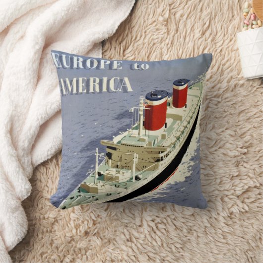 州ラインのヴィンテージ統一された旅行ポスター クッション (ブランケット)