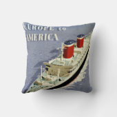 州ラインのヴィンテージ統一された旅行ポスター クッション (裏面)