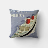 州ラインのヴィンテージ統一された旅行ポスター クッション (正面)
