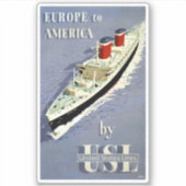 州ラインのヴィンテージ統一された旅行ポスター シール (正面)