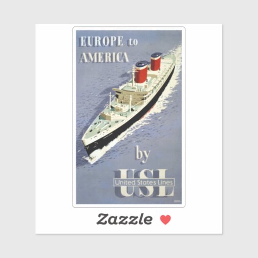 州ラインのヴィンテージ統一された旅行ポスター シール (シート)