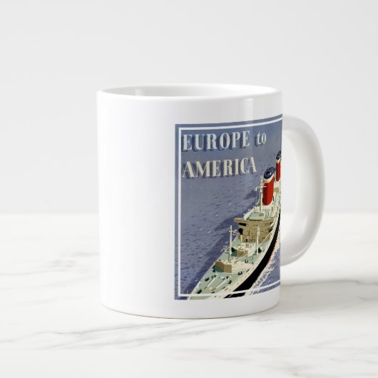 州ラインのヴィンテージ統一された旅行ポスター ジャンボコーヒーマグカップ (正面右)