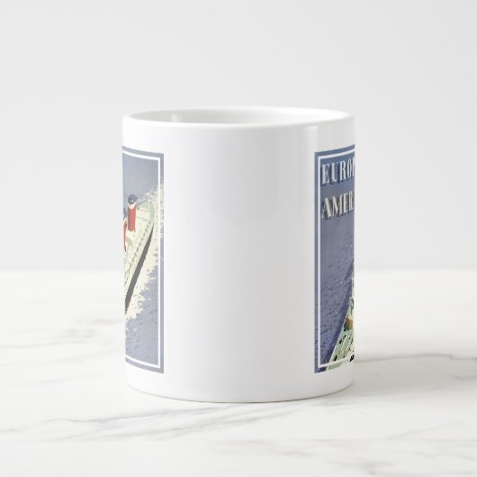 州ラインのヴィンテージ統一された旅行ポスター ジャンボコーヒーマグカップ (正面)