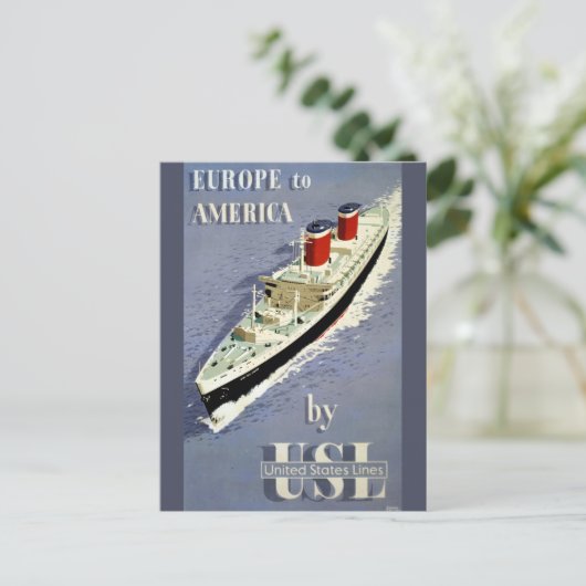 州ラインのヴィンテージ統一された旅行ポスター ポストカード (スタンド正面)