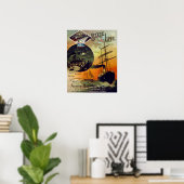 州ラインヴィンテージクルーズシップ旅行アート ポスター (ホームオフィス)