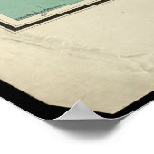 州ルイジアナヴィンテージの地図 ポスター (角)