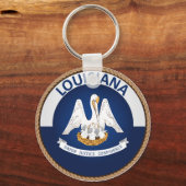 州ルイジアナ州旗シール キーホルダー (正面)