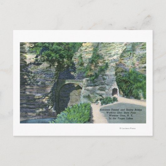 州公園入口トンネルと歩道橋 ポストカード (正面)