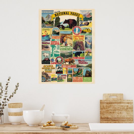 州内の国立公園の一統一された覧 ポスター (キッチン)