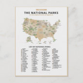 州内の国立公園の一統一された覧 ポストカード (正面)