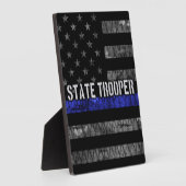 州動揺してトルーパー警察旗 フォトプラーク (側面)