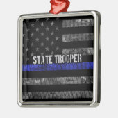 州動揺してトルーパー警察旗 メタルオーナメント (左)