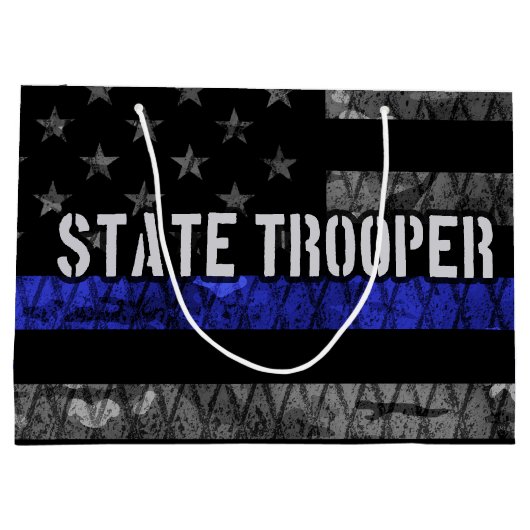 州動揺してトルーパー警察旗 ラージペーパーバッグ (裏面)