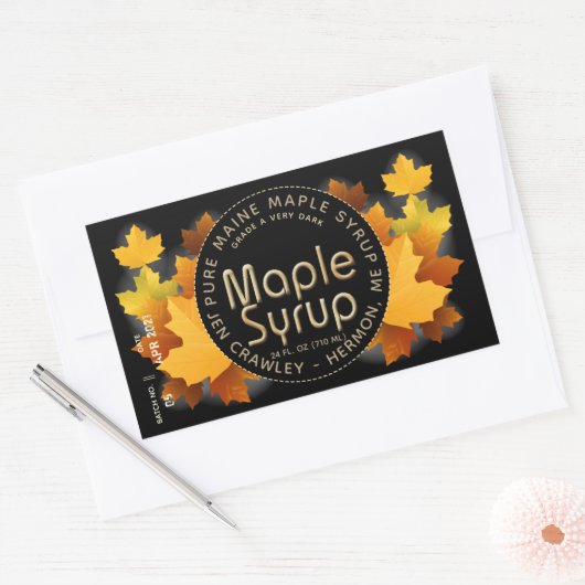 州名とSugarmaker（バッチおよび日付）の更新 長方形シール (封筒)