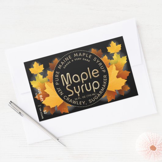 州名とSugarmaker（バッチおよび日付） 長方形シール (封筒)