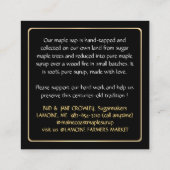 州名メープルシロップBUSINESS CARD with drips スクエア名刺 (裏面)