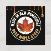 州名メープルシロップBUSINESS CARD with drips スクエア名刺 (正面)