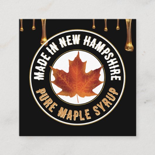 州名メープルシロップBUSINESS CARD with drips スクエア名刺 (正面)