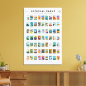 州名簿ヴィンテージ統一されたの国立公園 キャンバスプリント (インサイチュ (リビング))