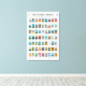 州名簿ヴィンテージ統一されたの国立公園 キャンバスプリント (インサイチュ (ウッドフロア))