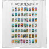 州名簿ヴィンテージ統一されたの国立公園 シャワーカーテン (正面)