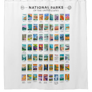 州名簿ヴィンテージ統一されたの国立公園 シャワーカーテン