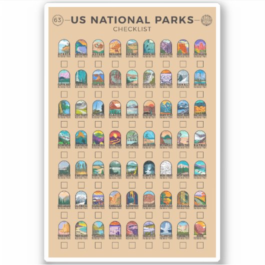 州名簿ヴィンテージ統一されたの国立公園 シール (正面)