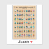 州名簿ヴィンテージ統一されたの国立公園 シール (シート)