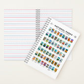 州名簿ヴィンテージ統一されたの国立公園 ノートブック (内側)