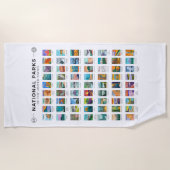 州名簿ヴィンテージ統一されたの国立公園 ビーチタオル (正面)