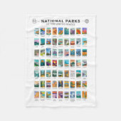 州名簿ヴィンテージ統一されたの国立公園 フリースブランケット (正面)