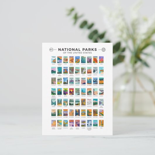 州名簿ヴィンテージ統一されたの国立公園 ポストカード (スタンド正面)