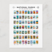 州名簿ヴィンテージ統一されたの国立公園 ポストカード (正面)