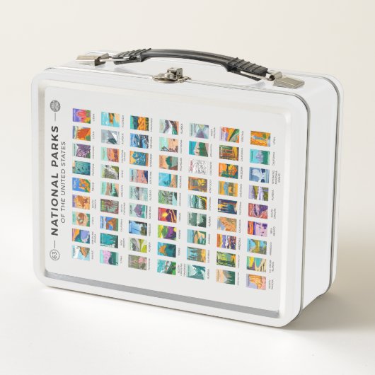 州名簿ヴィンテージ統一されたの国立公園 メタルランチボックス (正面)