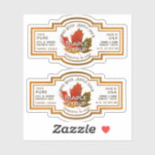 州名防水ビニールメープルシロップ（リーフ付） シール (シート)