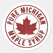 州名(赤葉メープルシロップ付きミニラベル) ラウンドシール (正面)