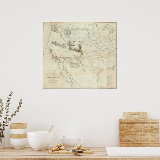 州国の地図統一された ポスター (キッチン)