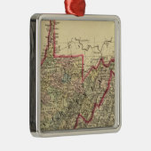 州地図ウェストバージニア メタルオーナメント (右)