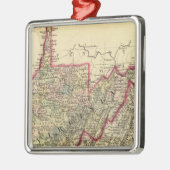 州地図ウェストバージニア メタルオーナメント (左)