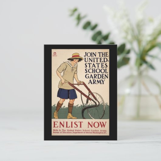 州学校統一された庭園軍に参加 ポストカード (スタンド正面)