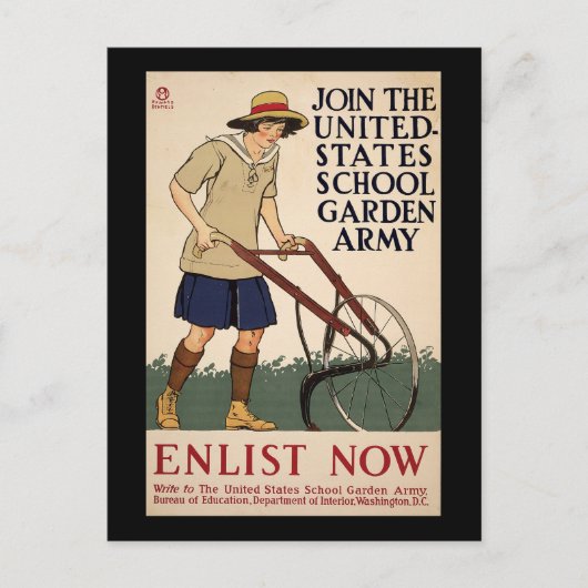 州学校統一された庭園軍に参加 ポストカード (正面)