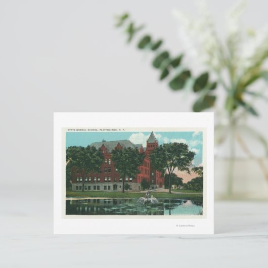 州師範学校の外観 ポストカード (スタンド正面)