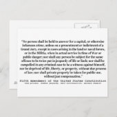 州憲法第五統一された改正 ポストカード (正面/裏面)