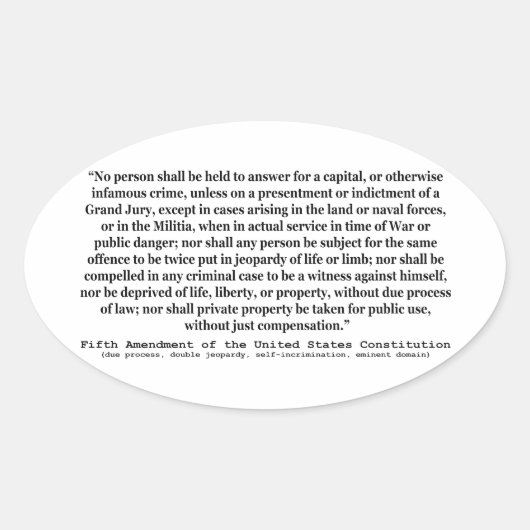 州憲法第五統一された改正 楕円形シール (正面)