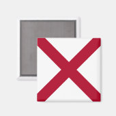 州旗アラバマ，セントアンドリュー・クリムゾン・クロス マグネット (正面/裏面)