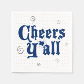 州旗ブルーテキサス州応援Y`all スタンダードカクテルナプキン (正面)