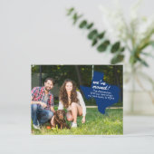 州旗ブルー引っ越しました-点々のあるテキサス州引越 ポストカード (スタンド正面)