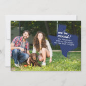 州旗ブルー引っ越しました-点々のあるテキサス州引越 案内状 (正面)