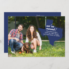 州旗ブルー引っ越しました-点々のあるテキサス州引越 案内状